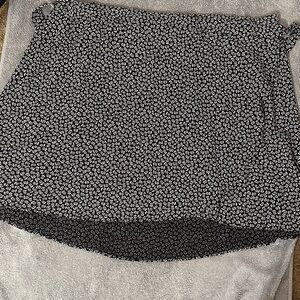 Madewell Black and White Floral Skirt